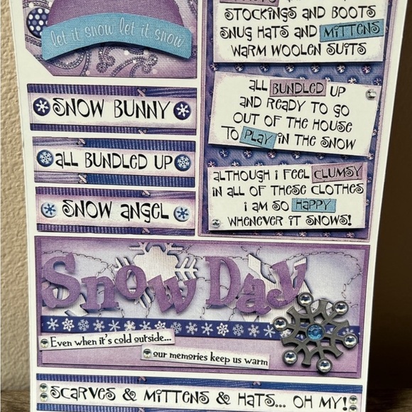 Bobunny New Old Stock Winter Theme Cardstock Sticker Sheet Scrapbooking Crafts - Picture 5 of 6